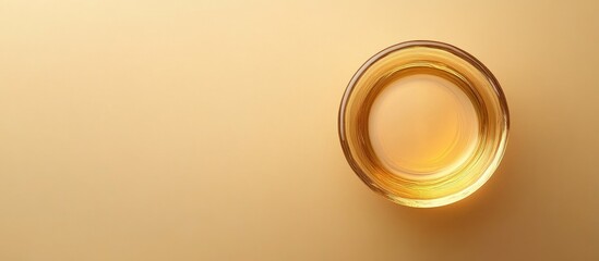 Poster - Elegant Gold Glass Cup on Golden Background with Empty Space for Text Representation of Luxury and Refined Aesthetics