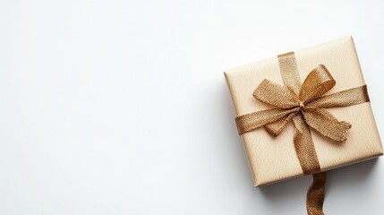 Poster - Elegant gift box mockup on minimalist white background for customizable text or promotional use in marketing and design projects