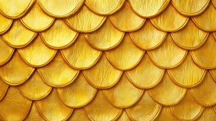 Poster - Golden yellow serpent scale texture seamless background with intricate patterns for design and artistic applications