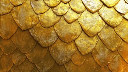 Poster - Golden yellow serpent scale texture with seamless patterns ideal for backgrounds and design applications in various projects.
