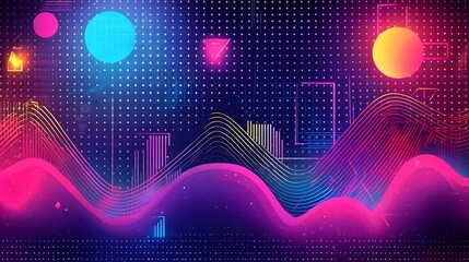 Poster - captivating abstract digital art featuring a dynamic composition of sharp geometric lines vibrant ne