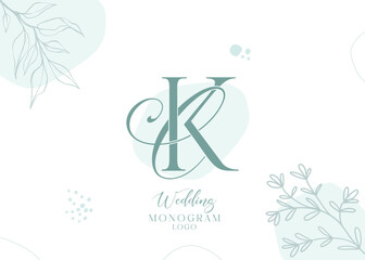 Wall Mural - CK KC wedding initial monogram logo