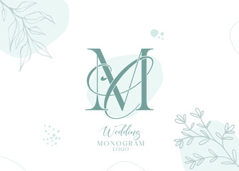 Wall Mural - CM MC wedding initial monogram logo