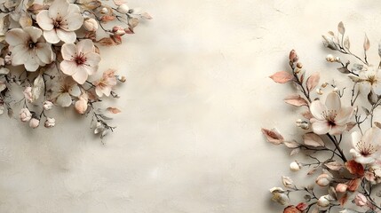 Poster - Soft elegant floral blossom background with a clean minimal aesthetic  Featuring delicate pastel petals a serene and tranquil mood and a refined timeless design