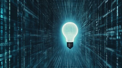 Glowing Idea in Digital Tunnel