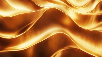 Poster - reflective golden waves texture background for luxury design or elegant product presentation
