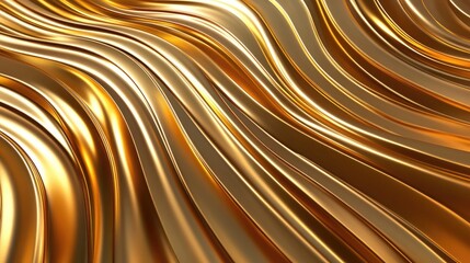 Poster - Elegant golden wave texture for backgrounds and design projects conveying luxury and sophistication. Perfect for upscale branding and visual aesthetics.