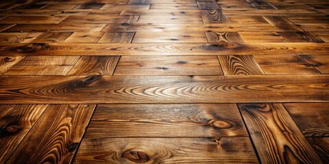 Aufkleber - Rich Brown Wooden Floor Planks in a Herringbone Pattern