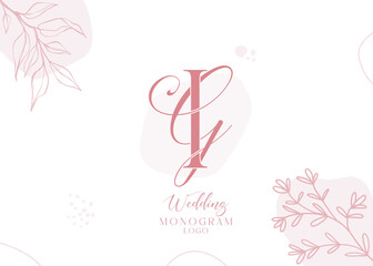 Wall Mural - Wedding initial GI and IG monogram logo