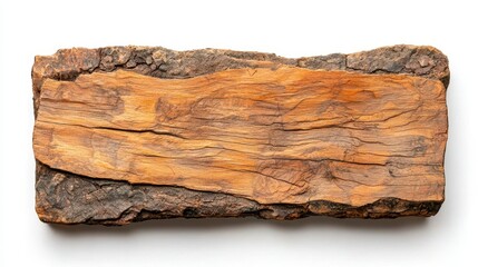 Wall Mural - a photostock of large wooden slabs with visible bark texture, isolated on a clean white background, 