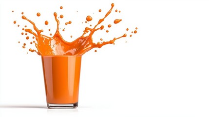 Wall Mural - a photostock of molten hot sauce splashing mid-air with fiery details, isolated on a clean white bac