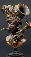 Poster - Bronze Saxophone Sculpture: A Musical Masterpiece