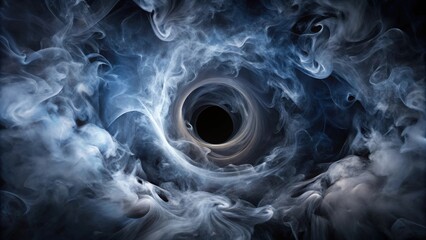 Poster - Abstract Swirling Smoke Tunnel, Mysterious Vortex of Haze and Shadow
