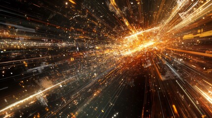 Poster - a highly detailed d scatter plot with data points hovering in space, connected by lines, symbolizing