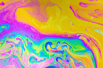 Wall Mural - psychedelic multicolored background abstract. rainbow colors. patterns background. photo macro shot 