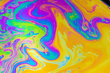 Wall Mural - psychedelic multicolored background abstract. rainbow colors. patterns background. photo macro shot 