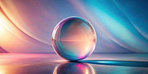 Aufkleber - Reflective Orb on a Smooth, Vibrant Surface with Abstract Background