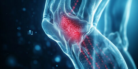 Poster - 3D rendering of inflamed human knee joint. (1)