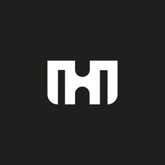 Fototapete - MH or HM letter logo design logotype concept, modern elegant stylish art line vector illustration, professional letter icon design.