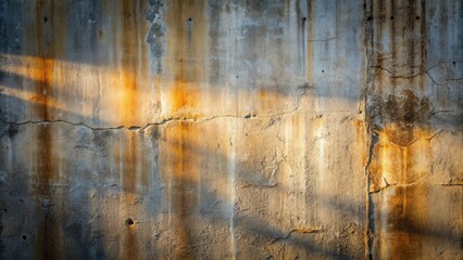 Aufkleber - Textured Wall Surface with Cracks and Stains Illuminated by Sunlight