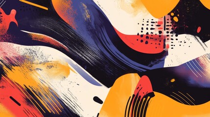 Leinwandbilder - Close-up of a modern graphic with abstract elements and dynamic compositions, highlighting innovative design techniques and creative aesthetics.