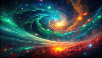 Wall Mural - cosmic swirl a celestial tapestry of vivid nebulae and radiant stars