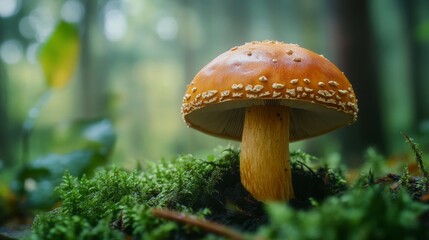 Poster - Close-up of a single shiitake mushroom with its cap opened slightly, showcasing the gills and the fresh, natural texture of the mushroom.