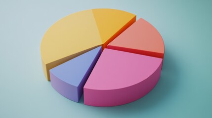 Poster - detailed view of a d pie chart with segment labels and percentage values, set against a neutral back