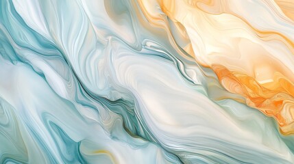 Poster - High-resolution close-up of an abstract background with flowing lines and soft, pastel colors, creating a serene and calming visual experience.