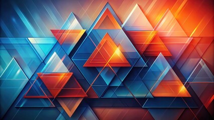 Poster - Abstract Geometric Shapes Background with Vibrant Hues and Glossy Triangles