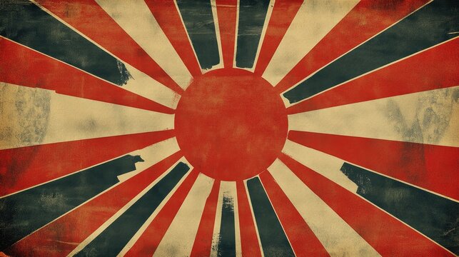 Retro comic sunburst with bold red rays and halftone texture, perfect for graphic templates.