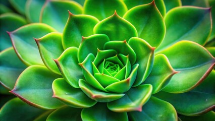 Poster - Vibrant Green Succulent Plant Close-Up Detail Showing Intricate Leaf Structure and Texture