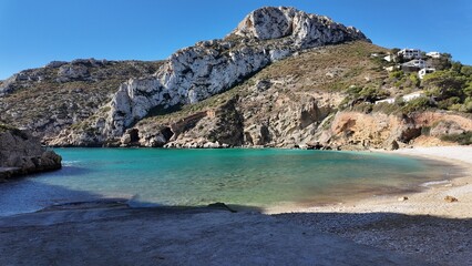 Vistas de la famosa Cala de la Granadella en Javea, Xabia, Alicante (España) 