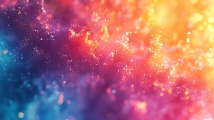 Poster - vibrant abstract colorful light patterns with sparkling bokeh