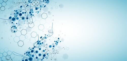 Aufkleber - Abstract hexagon background with plexus effect for design works. Vector illustration