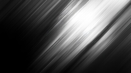 Poster - abstract black and white diagonal light streaks design