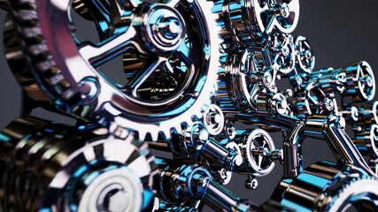 Poster - Intricate gears and mechanisms showcase beautiful engineering design in a modern setting