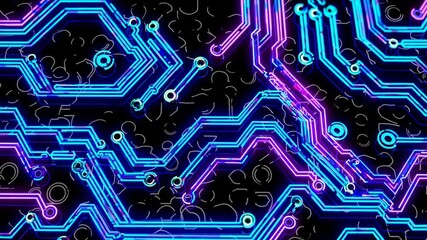 Poster - engaging digital circuit design with vibrant colors and intricate patterns
