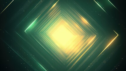 Poster - abstract geometric light pattern with glowing neon rhombus