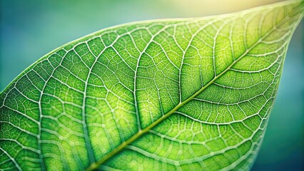 Aufkleber - Close-up of a leaf's intricate network of veins, revealing the delicate structure of nature's design.