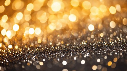 Poster - abstract gold and silver glittering bokeh background