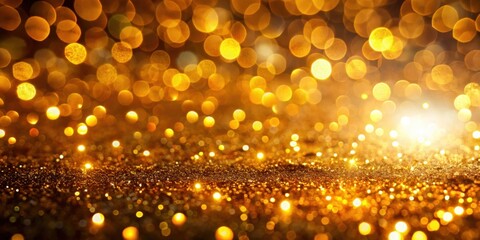 Poster - A shimmering background of golden bokeh with a gentle glow emanating from the bottom, creating an ethereal and festive ambiance.