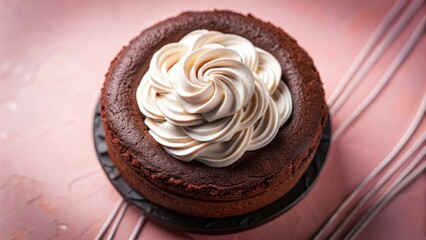 Poster - A rich chocolate cake with swirls of whipped cream, a classic dessert perfect for any occasion