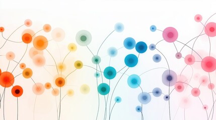 Poster - geometric shapes and lines forming a colorful, abstract network pattern, suitable for backgrounds an