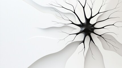 Poster - abstract representation of a neural network with interconnected neurons forming a complex, geometric