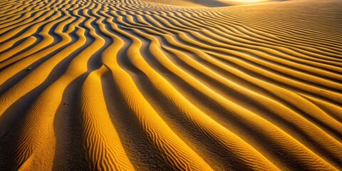 Aufkleber - Golden Sand Dunes Displaying a Pattern of Natural Ripples, Formed by the Wind and Time