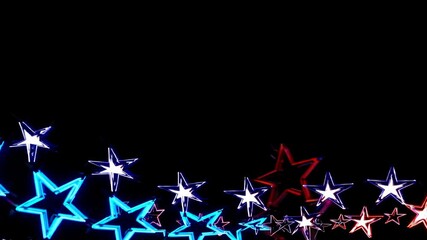 Poster - colorful star-shaped neon lights create a vibrant display against a dark background during a festive