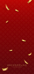 Wall Mural - chinese new year pattern vertical red banner background with golden confetti