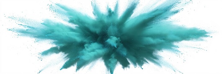 Poster - Teal Powder Explosion Abstract Background Design Image
