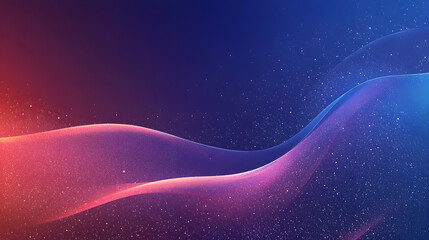 Wall Mural - A cosmic background with stars and galaxies, rendered in shades of blue, purple, and red, is displayed on the right side of an empty space for text or design elements.